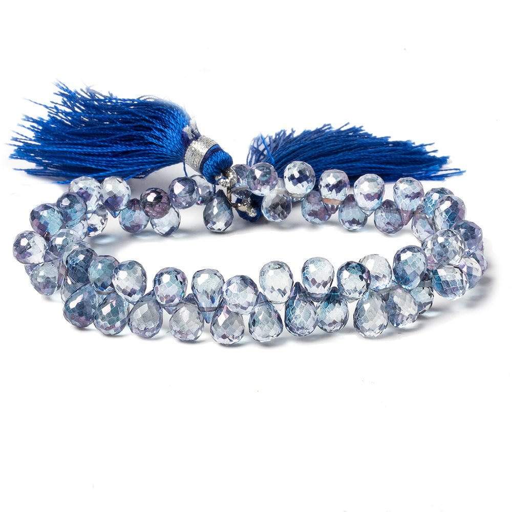 6x4-7x5mm Mystic Blue Topaz Tear Drop Briolette 8 inch 93 beads AAA (ONLINE ORDER ONLY)