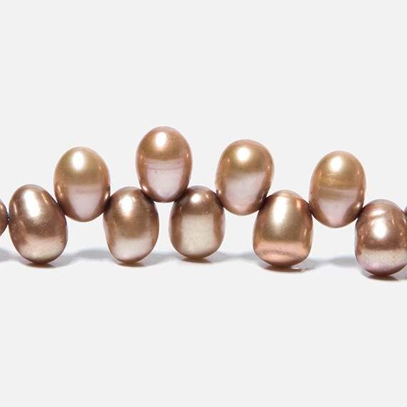 6x4mm Latte Brown Top Drilled Oval Freshwater Pearls 16 inch 78 pieces (ONLINE ORDER ONLY)