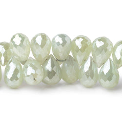 6x5-12x6mm Mystic Prehnite Faceted Tear Drop Beads 8 inch 65 pieces (ONLINE ORDER ONLY)