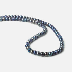 6x5-7x6mm Shaded Navy Off Round 2.5mm Large Hole Freshwater Pearl 75 pcs