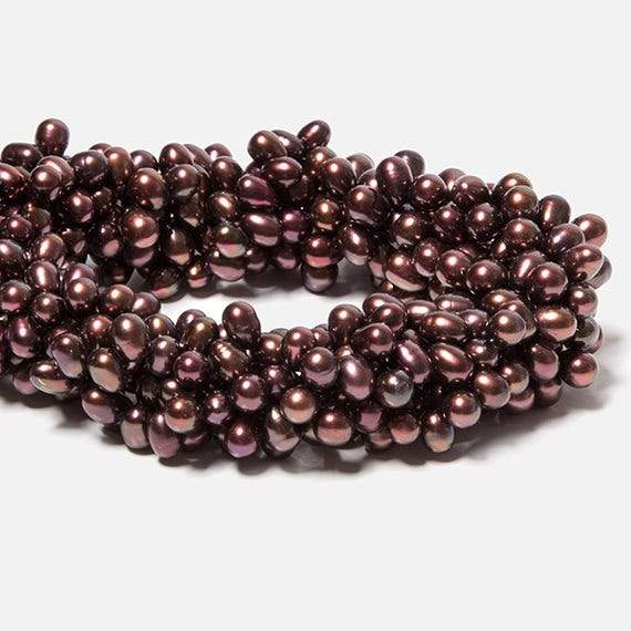 6x5-8x6mm Plum Top Drilled Oval Freshwater Pearls 15.5 inch 77 pieces (ONLINE ORDER ONLY)
