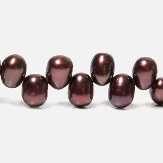 6x5-8x6mm Plum Top Drilled Oval Freshwater Pearls 15.5 inch 77 pieces (ONLINE ORDER ONLY)