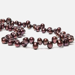 6x5-8x6mm Plum Top Drilled Oval Freshwater Pearls 15.5 inch 77 pieces (ONLINE ORDER ONLY)