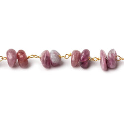 6x5-9x6mm Pink Tourmaline plain chips Vermeil Chain by the foot 56 beads per (ONLINE ORDER ONLY)