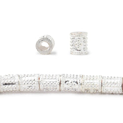 6x5mm Miligrain Dotted Design Tube Beads 8 inch 33 pieces