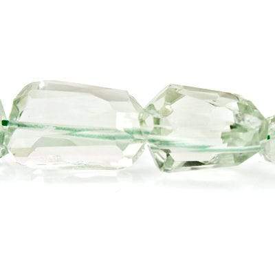 6x6-14x10mm Prasiolite Faceted Nugget Beads 14 inch 43 pieces (ONLINE ORDER ONLY)