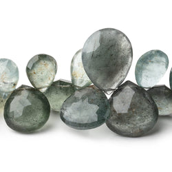 6x6-22x17mm Moss Aquamarine Faceted Hearts & Pears 8 inch 36 Beads AA (ONLINE ORDER ONLY)