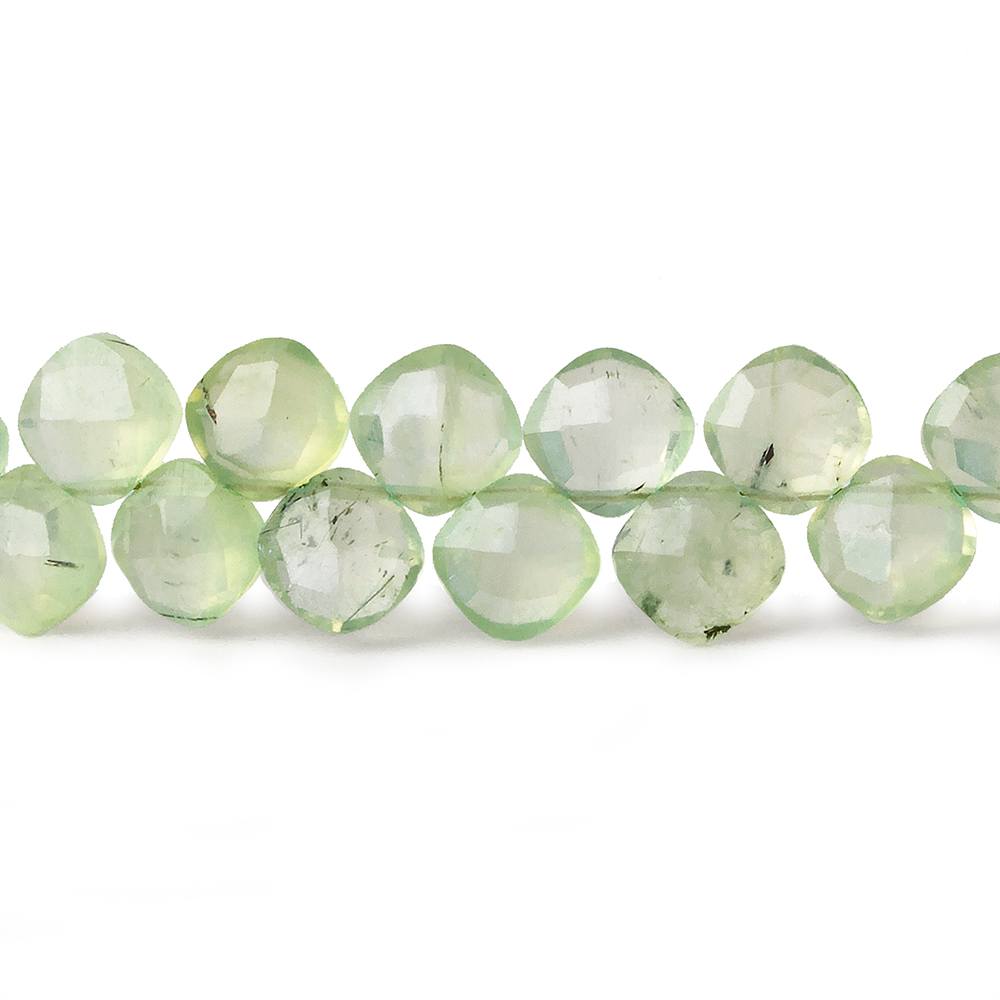 6x6-6.5x6.5mm Prehnite faceted pillow beads 7.25 inch 46 pieces