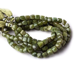 6x6-7x7mm Idocrase Faceted Cube Beads 8 inch 27 pieces (ONLINE ORDER ONLY)