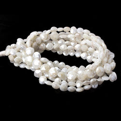 6x6-7x7mm Mystic Pearly White Quartz faceted hearts 16 inch 63 pieces