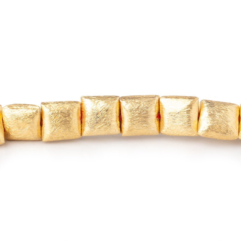 6mm 22kt Gold plated Brushed Square Beads 8 inch 32 pieces (ONLINE ORDER ONLY)