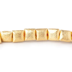 6mm 22kt Gold plated Brushed Square Beads 8 inch 32 pieces (ONLINE ORDER ONLY)