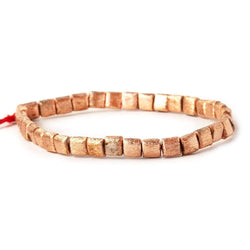6x6x4mm Copper Flat Brushed Square 8 inches 32pcs/strand (ONLINE ORDER ONLY)