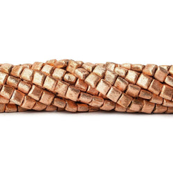 6x6x4mm Copper Flat Brushed Square 8 inches 32pcs/strand (ONLINE ORDER ONLY)