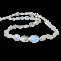 6x7-9x12mm Rainbow Moonstone Plain Oval Beads 18 inch 38 pcs (ONLINE ORDER ONLY)