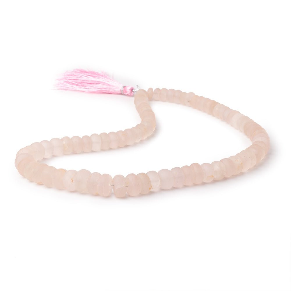 7-11mm Matte Morganite Plain Rondelle Beads 16 inch 78 pieces (ONLINE ORDER ONLY)