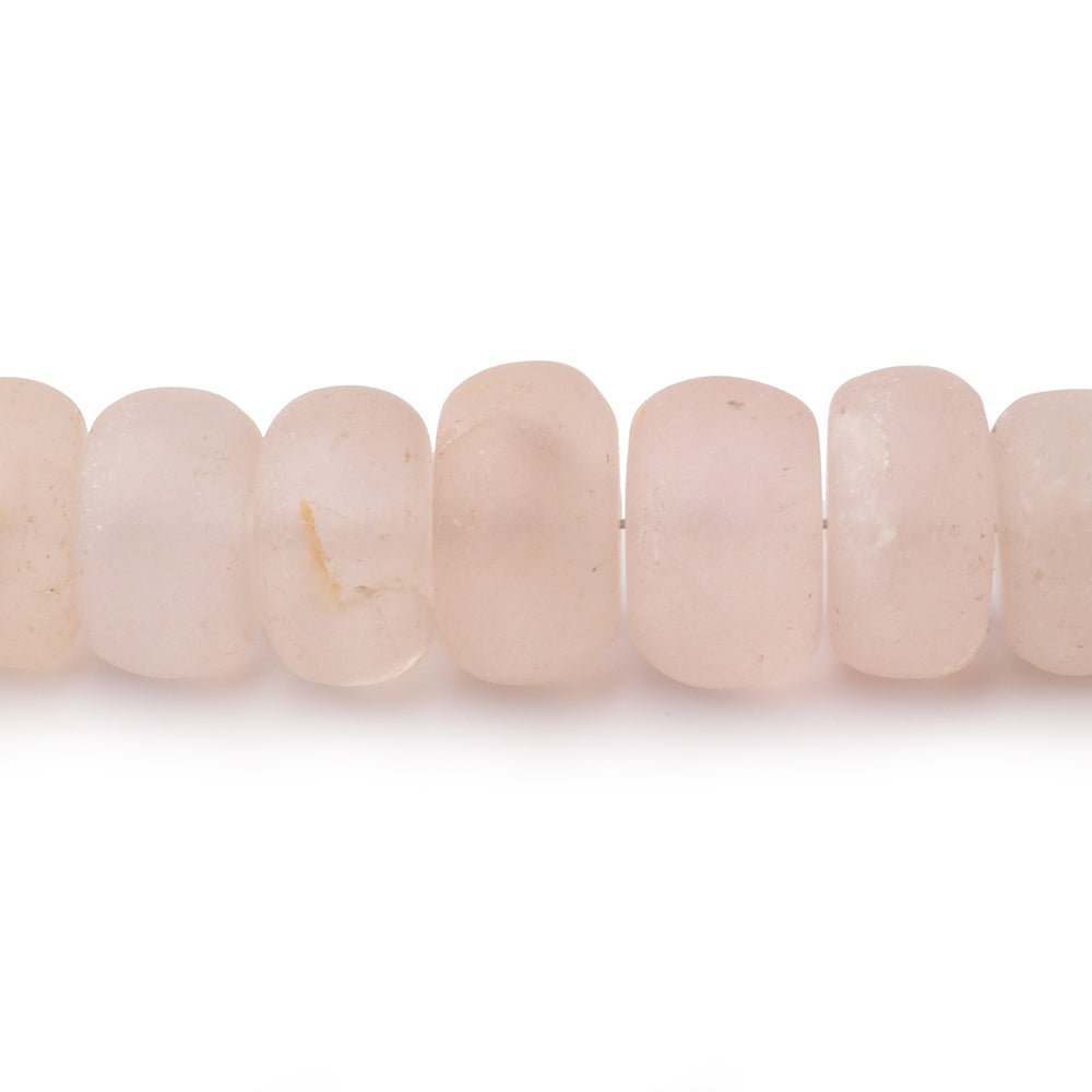 7-11mm Matte Morganite Plain Rondelle Beads 16 inch 78 pieces (ONLINE ORDER ONLY)