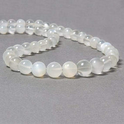 7-11mm White Moonstone Plain Round 49 pcs (ONLINE ORDER ONLY)