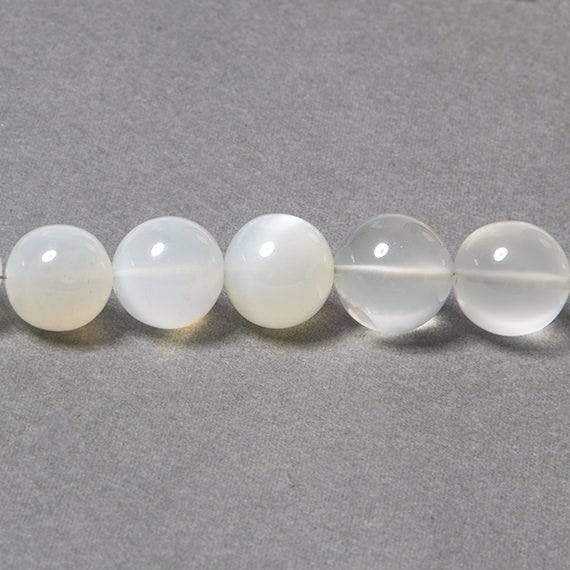 7-11mm White Moonstone Plain Round 49 pcs (ONLINE ORDER ONLY)