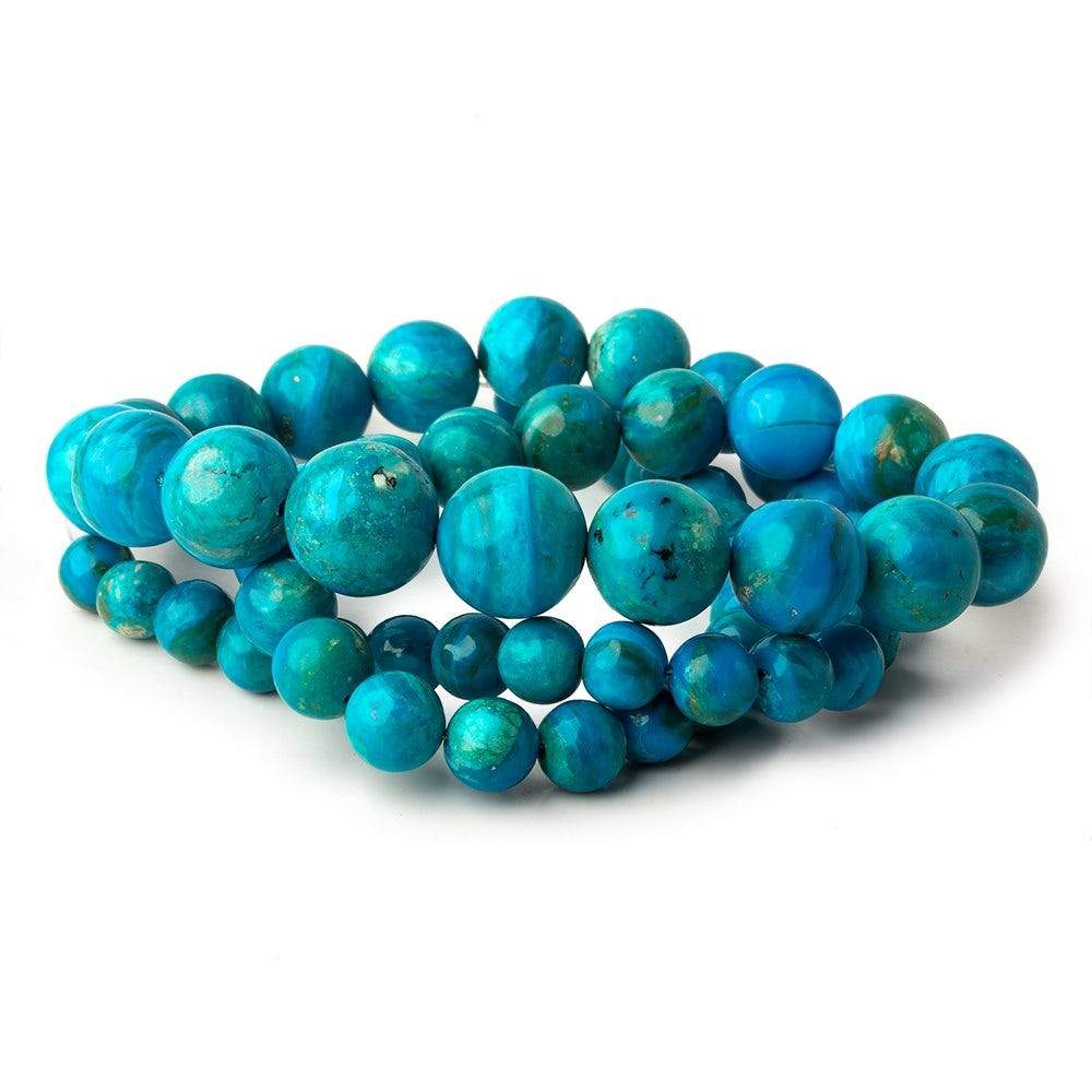 7-12.5mm Peruvian Blue Opalina plain rounds 19 inch 58 beads AAA (ONLINE ORDER ONLY)