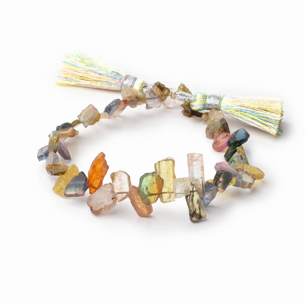7-13mm Multi Color Tourmaline Slice Beads 8 inch 46 pieces