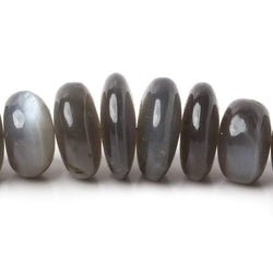 7-14mm Platinum Moonstone Plain Rondelle Beads 8 inch  37pcs (ONLINE ORDER ONLY)