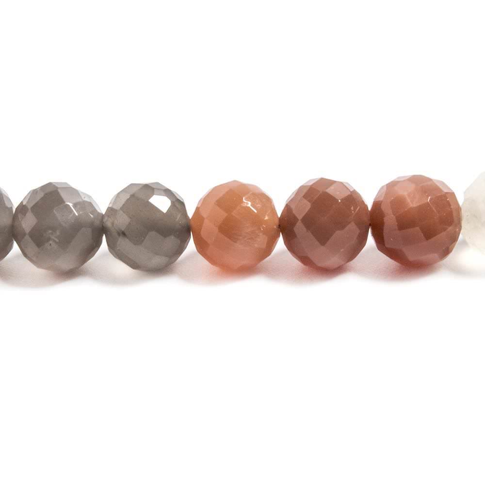 7.5mm Multi-color Moonstone faceted rounds 9 inch 28 Beads (ONLINE ORDER ONLY)