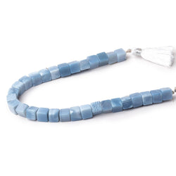 7-7.5mm Owyhee Blue Opal Plain Cube Beads 7.75 inch 26 pieces (ONLINE ORDER ONLY)