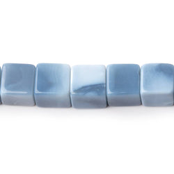7-7.5mm Owyhee Blue Opal Plain Cube Beads 7.75 inch 26 pieces (ONLINE ORDER ONLY)