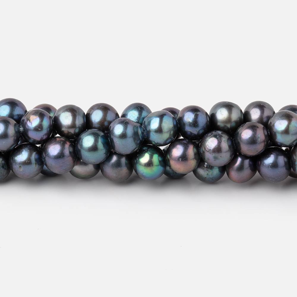 7-7.5mm Peacock Off Round Freshwater Pearls 16 inch 59 Beads (ONLINE ORDER ONLY)
