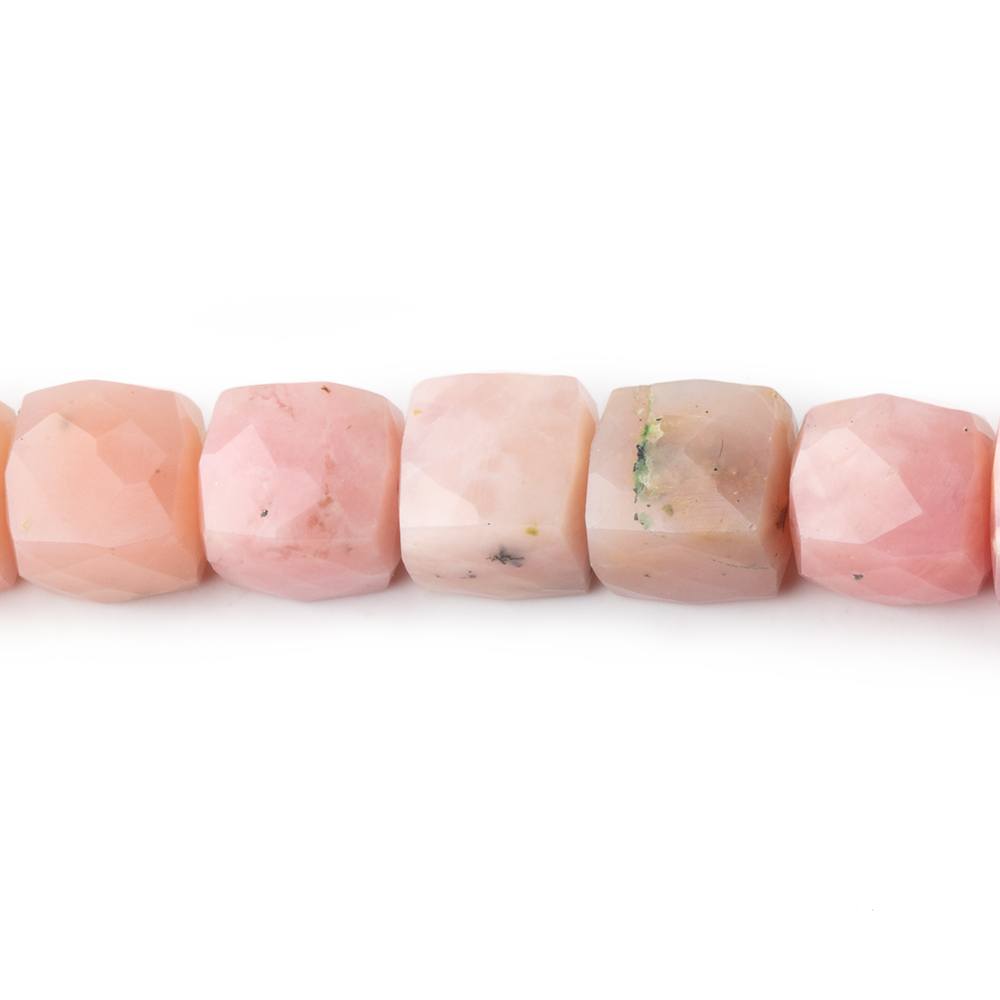 7-7.5mm Pink Peruvian Opal Faceted Cube Beads 7.75 inch 25 pieces (ONLINE ORDER ONLY)