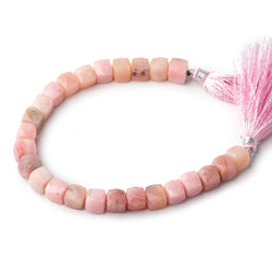 7-7.5mm Pink Peruvian Opal Faceted Cube Beads 7.75 inch 25 pieces (ONLINE ORDER ONLY)