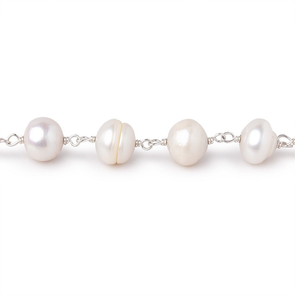 7-8mm Cream Baroque Pearls on .925 Silver Chain (ONLINE ORDER ONLY)