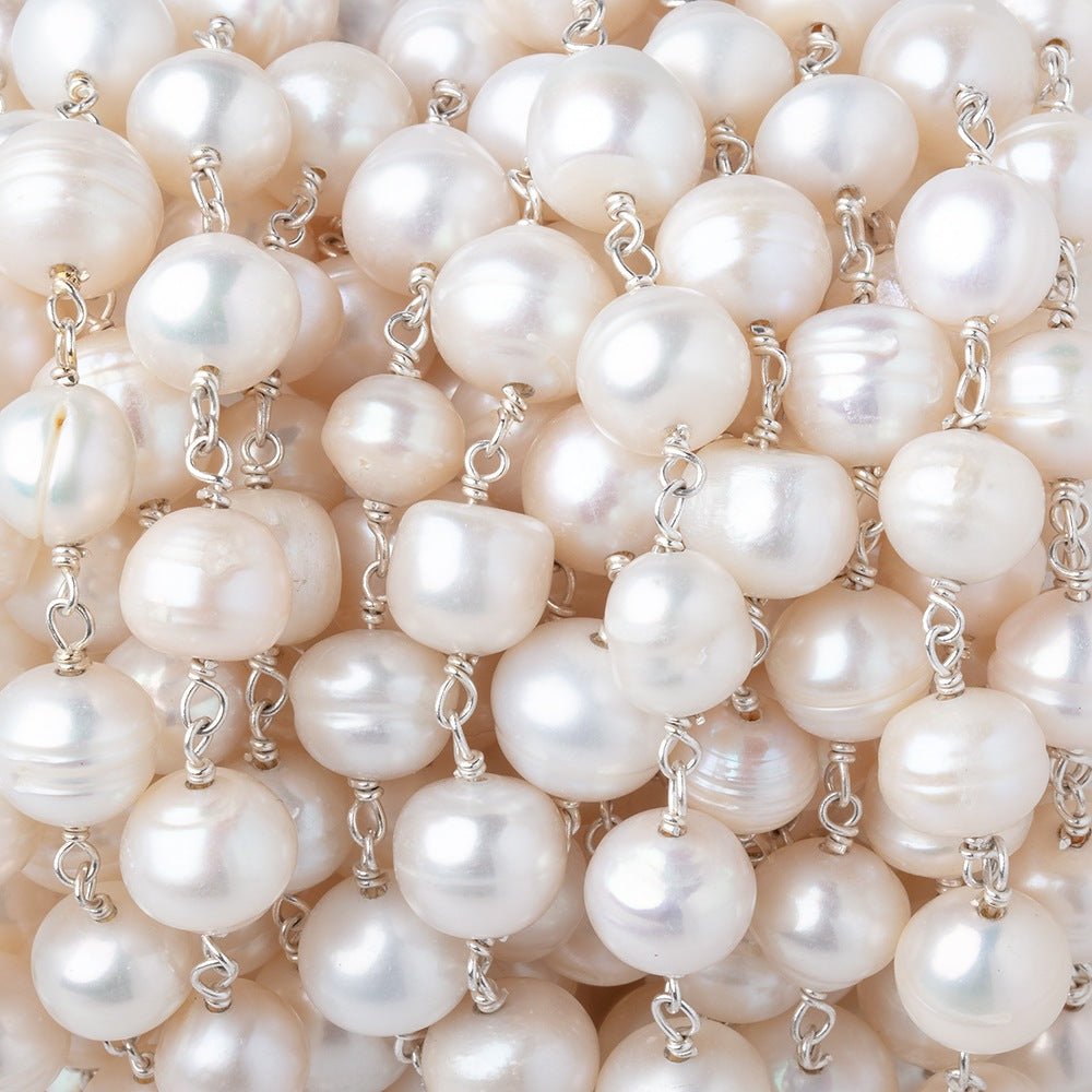 7-8mm Cream Baroque Pearls on .925 Silver Chain (ONLINE ORDER ONLY)
