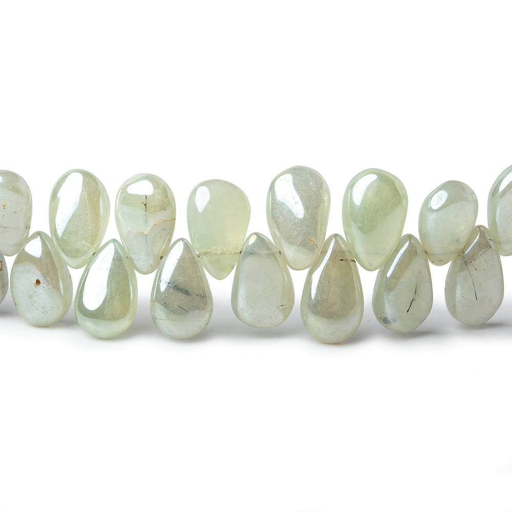 7-8mm Mystic Prehnite Plain Pear Beads 8 inch 58 beads (ONLINE ORDER ONLY)