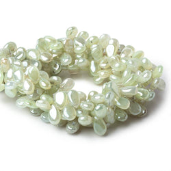 7-8mm Mystic Prehnite Plain Pear Beads 8 inch 58 beads (ONLINE ORDER ONLY)