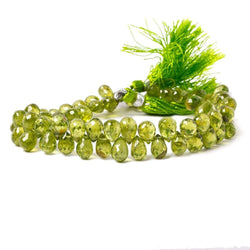 7-8mm Peridot Tear Drop Briolettes 8 inch 64 pieces (ONLINE ORDER ONLY)