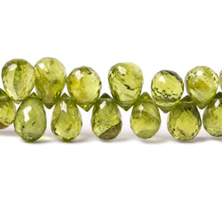 7-8mm Peridot Tear Drop Briolettes 8 inch 64 pieces (ONLINE ORDER ONLY)