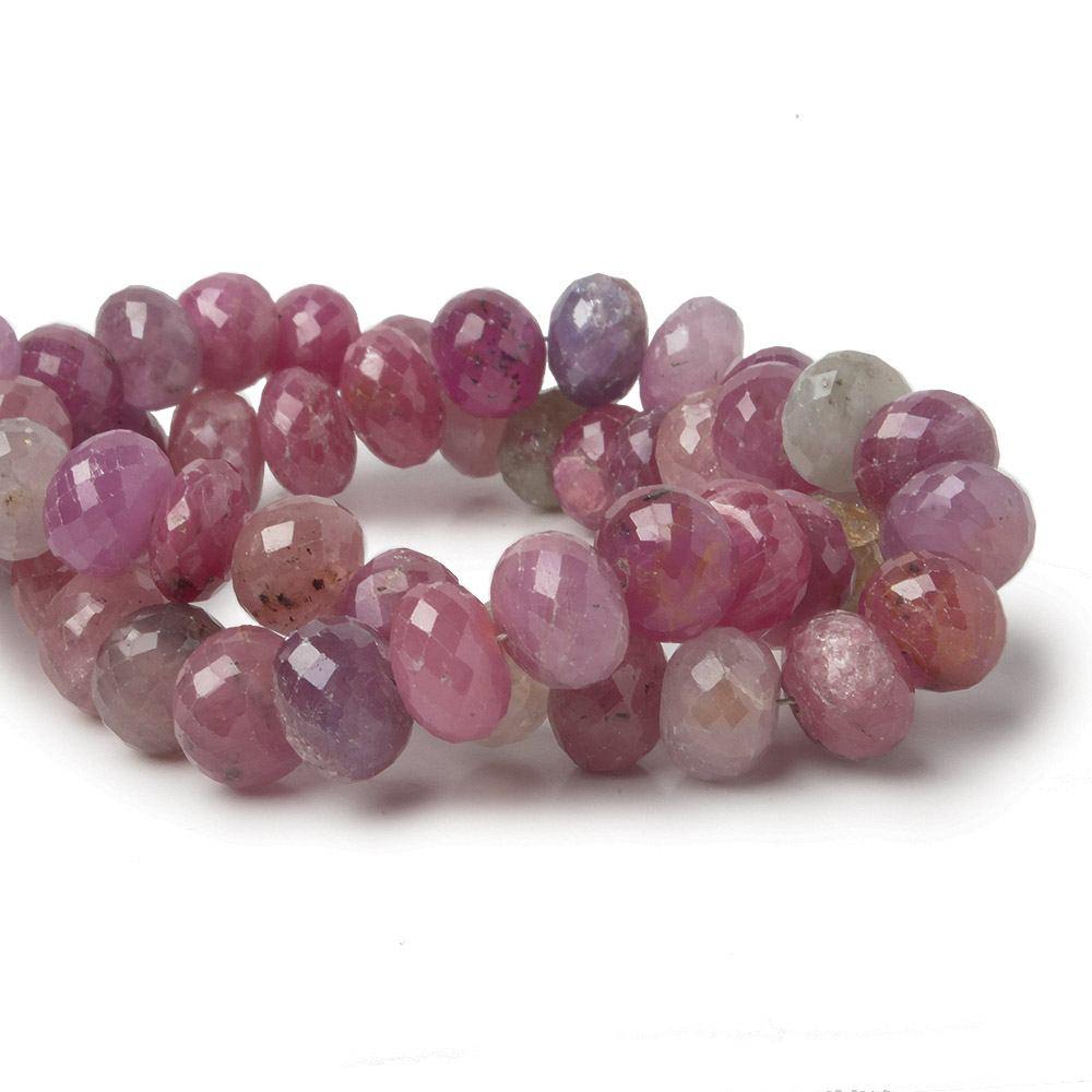 7-8mm Ruby & Fancy Sapphire faceted rondelles 8 inch 36 beads A (ONLINE ORDER ONLY)