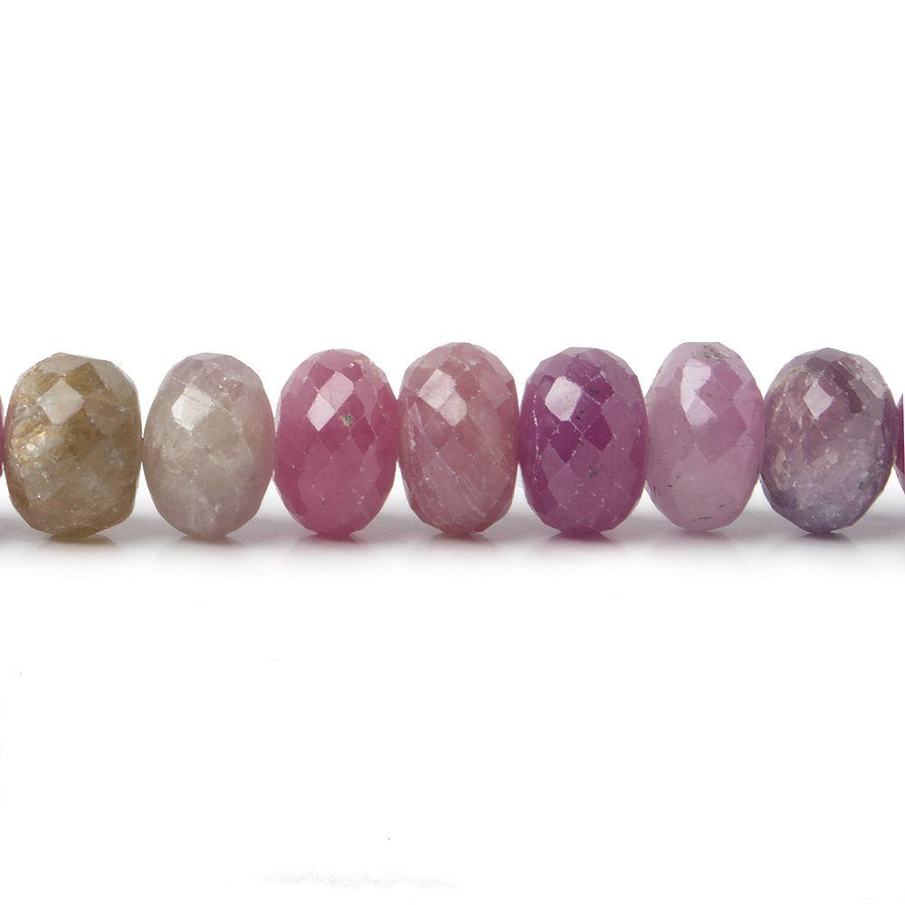 7-8mm Ruby & Fancy Sapphire faceted rondelles 8 inch 36 beads A (ONLINE ORDER ONLY)