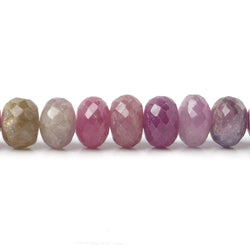 7-8mm Ruby & Fancy Sapphire faceted rondelles 8 inch 36 beads A (ONLINE ORDER ONLY)