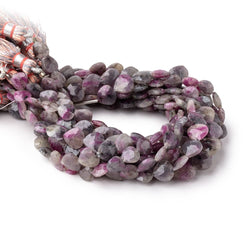 7-8mm Ruby in Marble Matrix Straight Drill Faceted Hearts 8 inch 26 Beads (ONLINE ORDER ONLY)