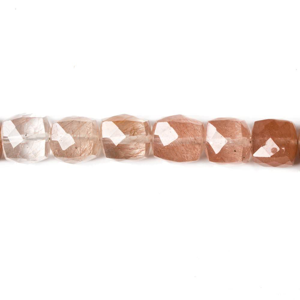7-8mm Rutilated Quartz Faceted Cube 8 inch 28 pieces (ONLINE ORDER ONLY)