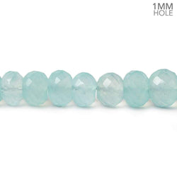 7-9mm Aqua Blue Chalcedony Faceted Rondelles 1mm hole 8 inch 37 Beads (ONLINE ORDER ONLY)