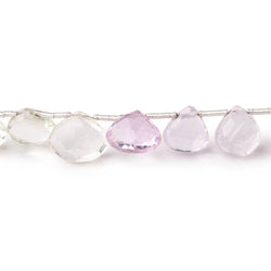 7-9mm Kunzite and Hiddenite Faceted Heart Beads 7.5 inch 17 pieces (ONLINE ORDER ONLY)