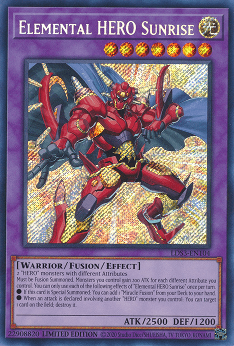 Elemental HERO Sunrise [LDS3-EN104] Secret Rare (ONLINE ORDER ONLY)