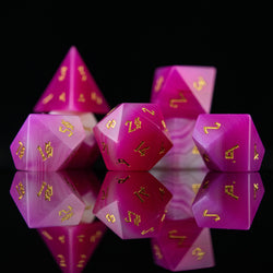 Pink Agate Stone Dice Set (ONLINE ORDER ONLY)