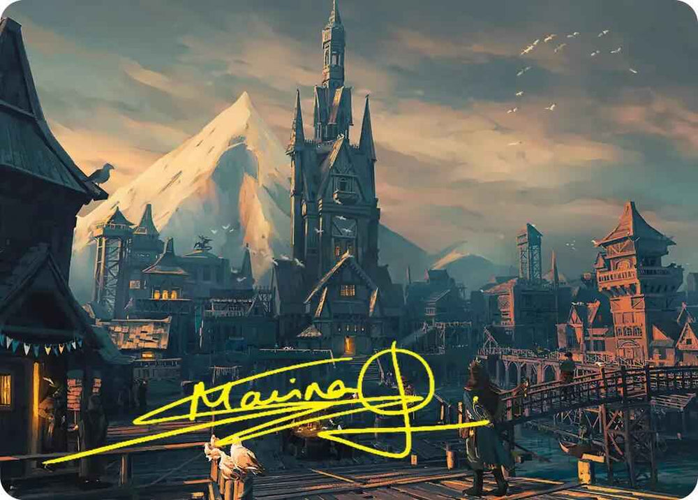 Lake-town Art Card (Gold-Stamped Signature) [The Hobbit Art Series]