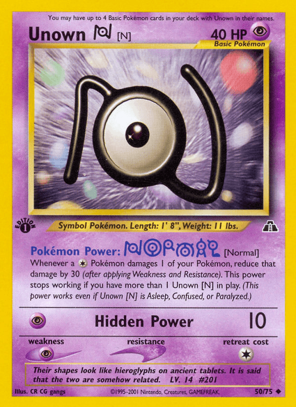 Unown [N] (50/75) [Neo Discovery 1st Edition] (Online Only)