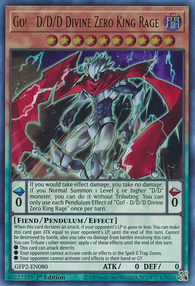 Go! - D/D/D Divine Zero King Rage [GFP2-EN080] Ultra Rare (ONLINE ORDER ONLY)